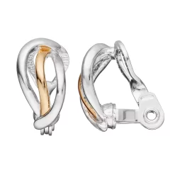 Napier Two Tone Wavy Clip On Earrings