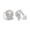 Napier Simulated Pearl Cabochon Clip On Earrings