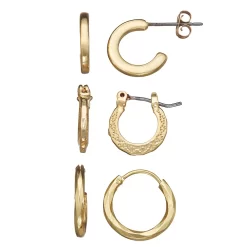 Napier Gold Tone Hoop Earring Set