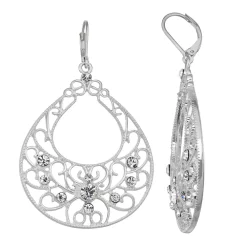 Napier Filigree Teardrop Drop Earrings