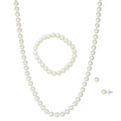 Napier Simulated Pearl Necklace, Bracelet & Earring Set