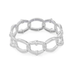 Napier Silver Tone Link Stretch Bracelet