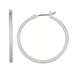 Napier Textured Hoop Earrings