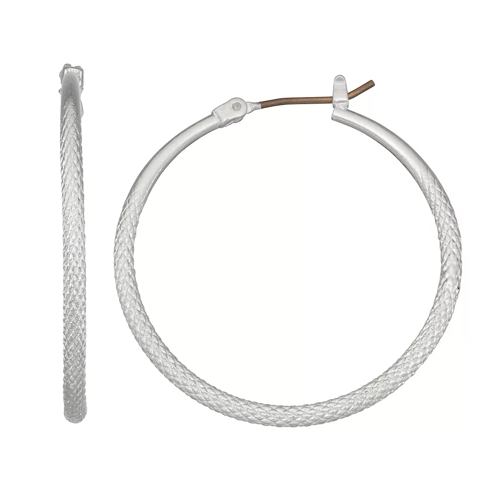 Napier Textured Hoop Earrings 1 Napier Textured Hoop Earrings