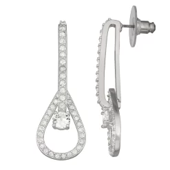 Napier Silver Tone Cubic Zirconia Nickel Safe Teardrop Earings