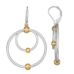Napier Double Circle Drop Earrings