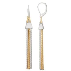Napier Sparkling Linear Tassel Earrings