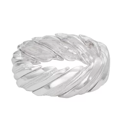 Napier Silver Tone Textured Stretch Bracelet