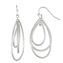Napier Silver Tone Large Drop Earrings