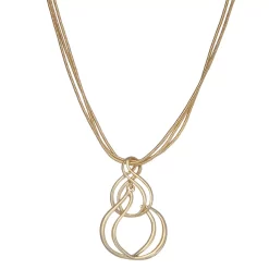 Napier Gold Tone Curve Pendant Necklace