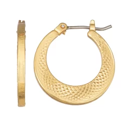 Napier Gold Tone Small Click-It Hoop Earrings