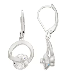Napier Silver Tone Cubic Zirconia Drop Earrings