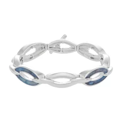 Napier Silver Tone Abalone Links Stretch Bracelet