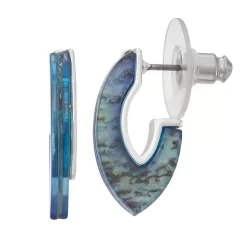 Napier Abalone Link C Hoop Earrings