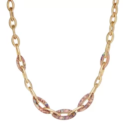 Napier Gold Tone Abalone Links Collar Necklace