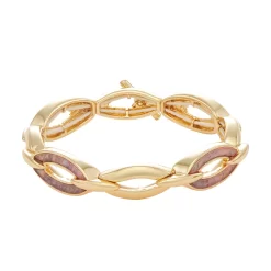 Napier Gold Tone Abalone Links Stretch Bracelet