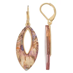 Napier Gold Tone Abalone Links Drop Earrings