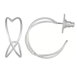 Napier Criss Cross Wire C-Hoop Earrings