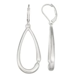 Napier Silver Tone Open Teardrop Earrings