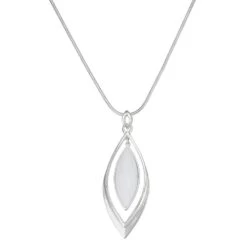Napier Silver Tone Orbital Pendant Necklace