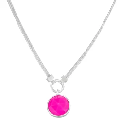 Napier Silver Tone Pink Medallion Necklace