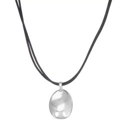 Napier Polished Oval Pendant Cord Necklace