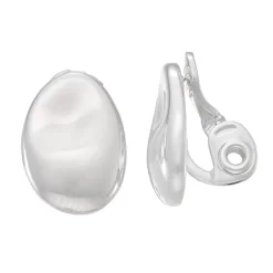 Napier Silver Tone Oval Clip-On Earrings