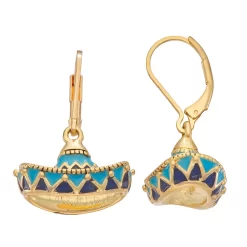 Napier Gold Tone Sombrero Drop Earrings