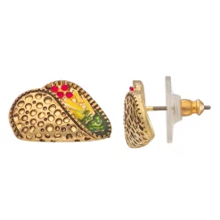 Napier Gold Tone Taco Stud Earrings