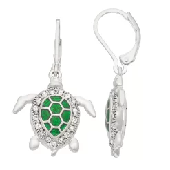 Napier Silver Tone Turtle Drop Earrings