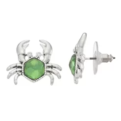 Napier Silver Tone Sea Crab Stud Earrings