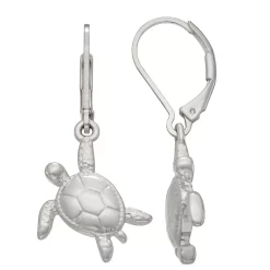 Napier Silver Tone Sea Turtle Drop Earrings