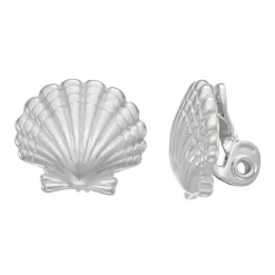 Napier Silver Tone The Beach Life Seashell Stud Earrings