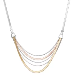 Napier Tri-Tone Chain Swag Necklace