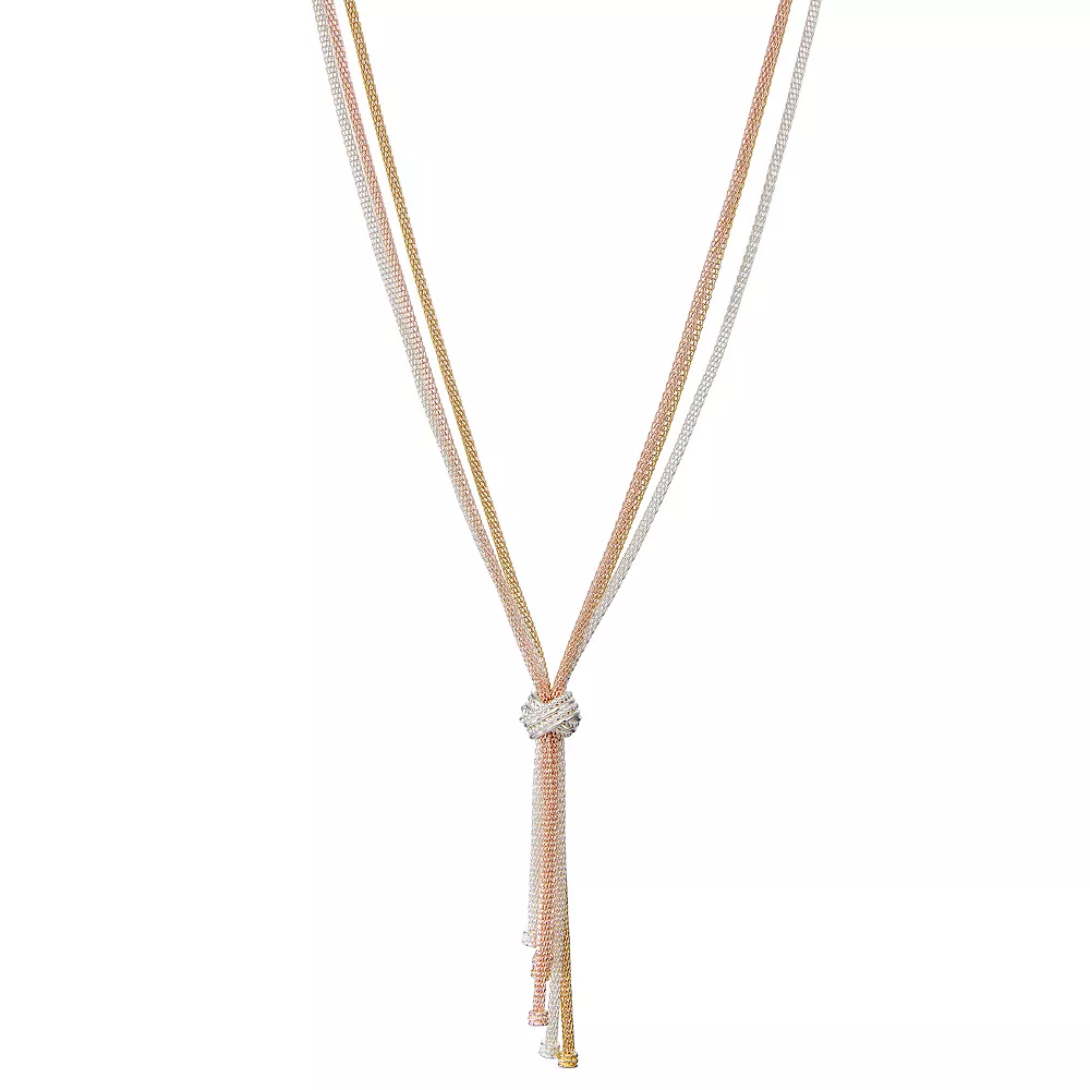 Napier Tri-Tone Multi-Strand Y Necklace 1 Napier Tri-Tone Multi-Strand Y Necklace