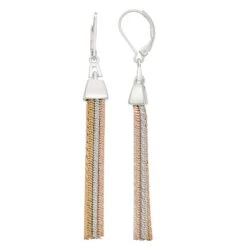 Napier Tri-Tone Tassel Drop Earrings