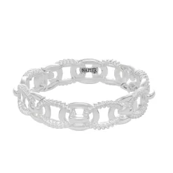 Napier Silver Tone Twisted Stretch Bracelet